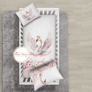 Ready Made Pink Swan Bedding Set