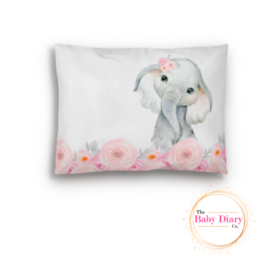 Ready Made Baby Pillowcase- Floral Elephant