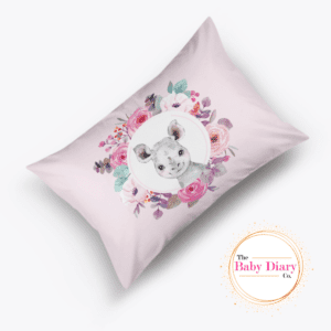 Ready Made Standard Pillowcase- Floral Frame Rhino