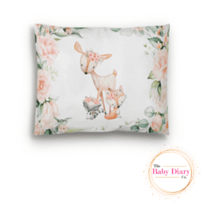 Ready Made Baby Pillowcase- White Floral Woodlands